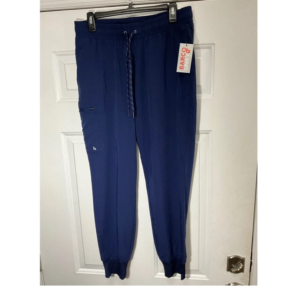 Barco Unify Women Navy Blue Scrub Jogger Pants Medium NWT Drawstring Cargo